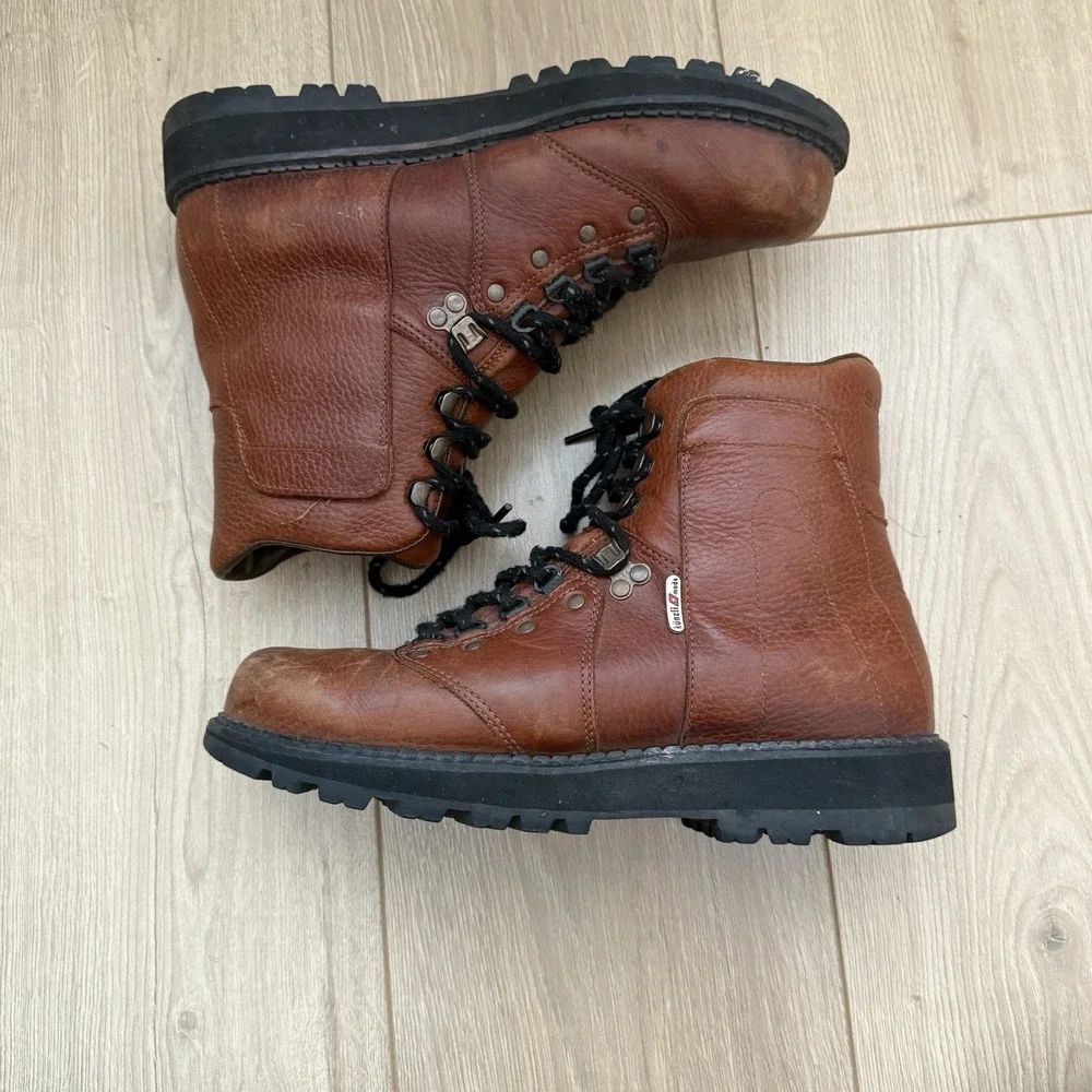 Kunzli Safari Plus Brown‎ Leather Hiking Work Boots Mens Size 8 EU 42 *read